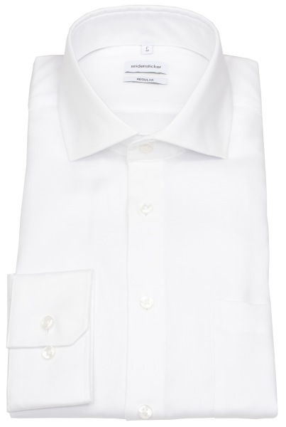 Seidensticker Hemd - Regular Fit - Haifischkragen - Oxford - Struktur - weiß