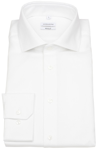 Seidensticker Hemd - Regular Fit - Haifischkragen - Struktur - weiß