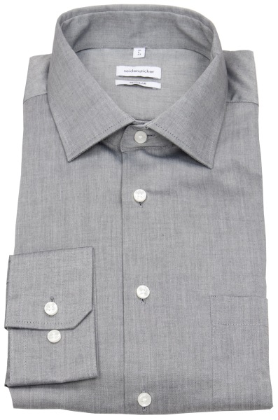 Seidensticker Hemd - Regular Fit - Kentkragen - Chambray - grau
