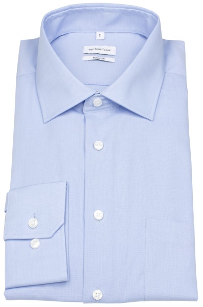 Seidensticker Hemd - Regular Fit - Kentkragen - Fil-a-Fil - hellblau