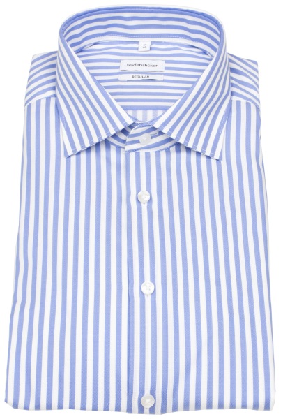 Seidensticker Chemise - Regular Fit - col kent - rayures - bleu / blanc - sans emballage d´origine