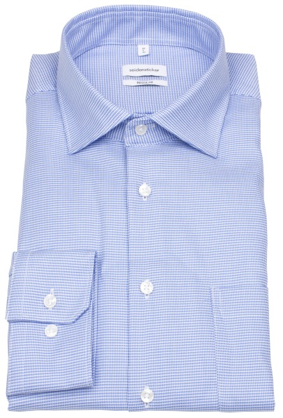 Seidensticker Hemd - Regular Fit - Kentkragen - Struktur - Print - hellblau / weiß
