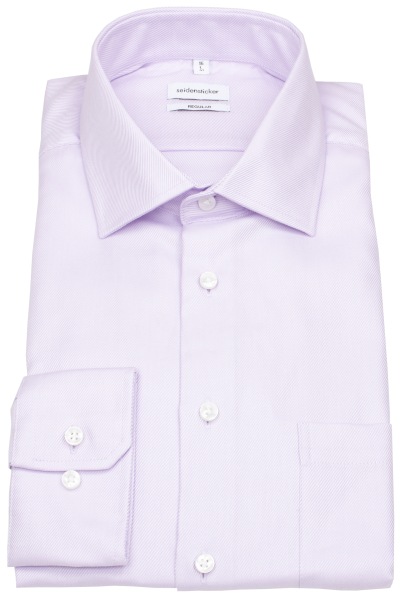 Seidensticker Hemd - Regular Fit - Kentkragen - Twill - Struktur - flieder