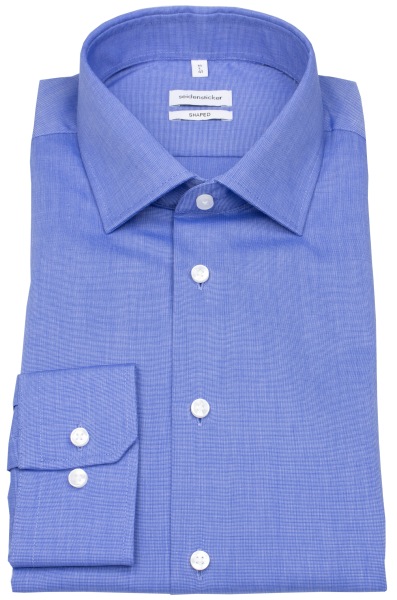 Seidensticker Chemise - Shaped Fit - Fil-a-Fil - bleu