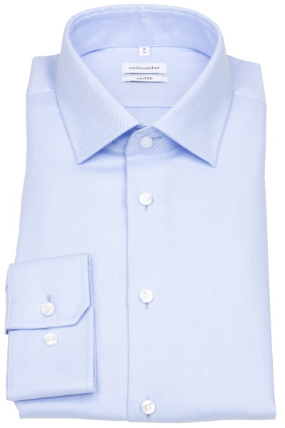 Seidensticker Hemd - Shaped Fit - Kentkragen - Twill Struktur - blau