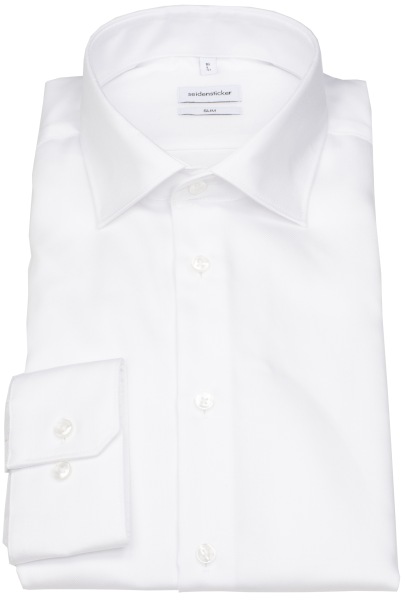 Seidensticker Chemise - Slim Fit - col Kent - twill fin - blanc - manches extra longues 69 cm - sans emballage d´origine