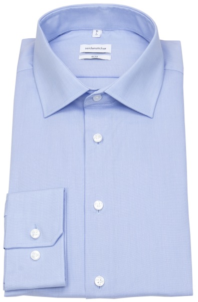 Seidensticker Hemd - Slim Fit - Kentkragen - Fil-a-Fil - hellblau - 666260 10 