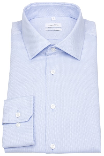 Seidensticker Hemd - Slim Fit - Kentkragen - Natté Struktur - hellblau