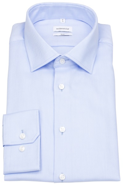 Seidensticker Hemd - Slim Fit - Kentkragen - Twill Struktur - blau