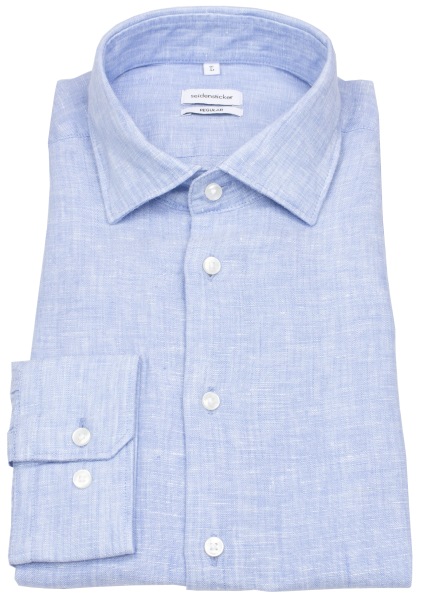 Seidensticker Leinenhemd - Regular Fit - hellblau