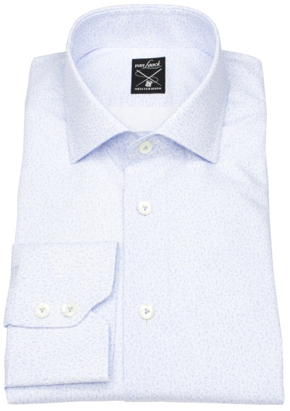 van Laack Hemd - Tailor Fit - Haikragen - Meisterwerk - florales Muster - hellblau
