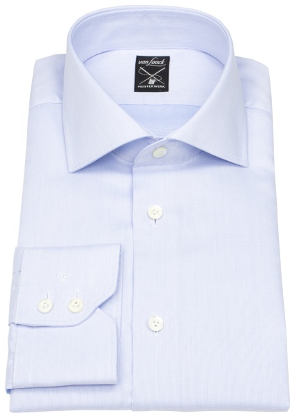 van Laack Shirt - Tailor Fit - Shark Collar - Masterpiece - light blue