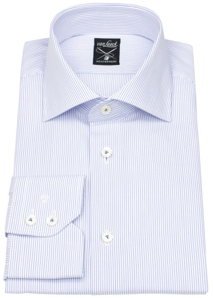 van Laack Hemd - Tailor Fit - Haikragen - Meisterwerk - Streifen - blau / weiß - ohne OVP