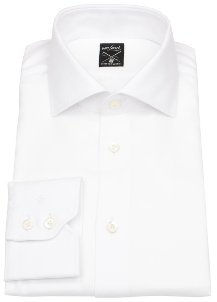 van Laack Shirt - Tailor Fit - Shark Collar - Meisterwerk - Texture - White