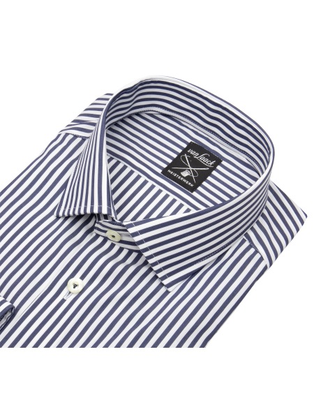 van Laack Hemd - Tailor Fit - Kentkragen - Meisterwerk - Streifen - dunkelblau / weiß - 2092 151896 790 