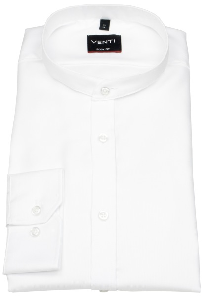 Venti Hemd - Body Fit - Stehkragen - Struktur - weiß