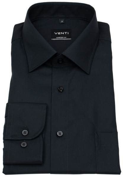Venti Hemd - Comfort Fit - Kentkragen - schwarz