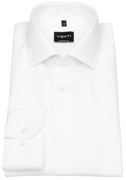 Venti Hemd - Comfort Fit - Kentkragen - Twill - weiß
