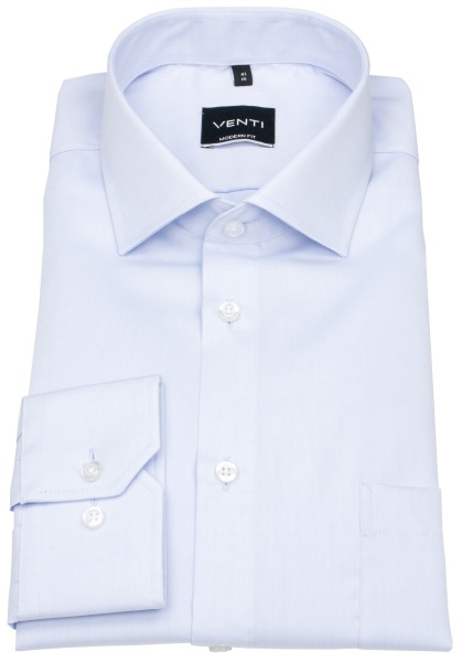 Venti Hemd - Modern Fit - Kentkragen - Twill - hellblau