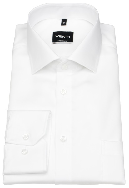 Venti Hemd - Modern Fit - Kentkragen - Twill - weiß