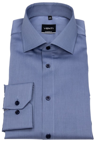 Venti Hemd - Modern Fit - Twill - blau - extra langer Arm 72cm - ohne OVP