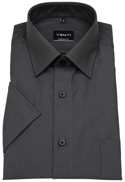 Venti Kurzarmhemd - Comfort Fit - Kentkragen - anthrazit