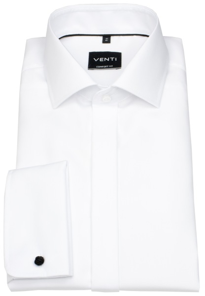 Venti Smokinghemd - Comfort Fit - verdeckte Knopfleiste - Umschlagmanschette - weiß