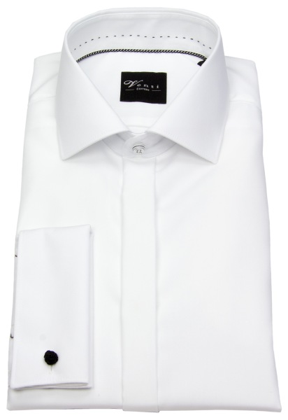Venti Chemise de smoking - Modern Fit - poignets mousquetaires - blanc - manches longues 72cm - sans emballage d´origine