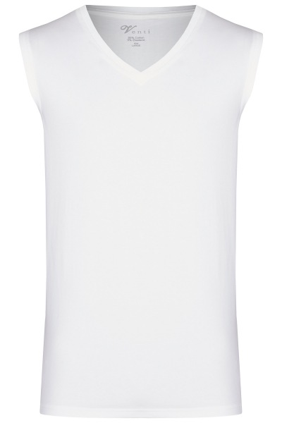 Venti Tank Top Doppelpack - Modern Fit - V-Ausschnitt - weiß